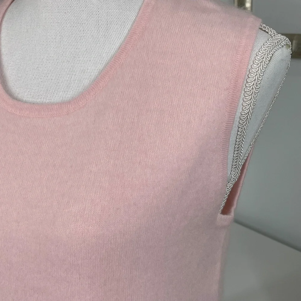 Cashmere Precious Fiber 100% Cashmere Sleeveless Shell Size Large - Picture 3 of 8